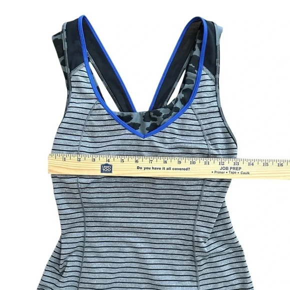Lululemon Super Sport Tank Size 6 Stripe Cherry Cheetah Black Gray Athletic - Picture 7 of 7